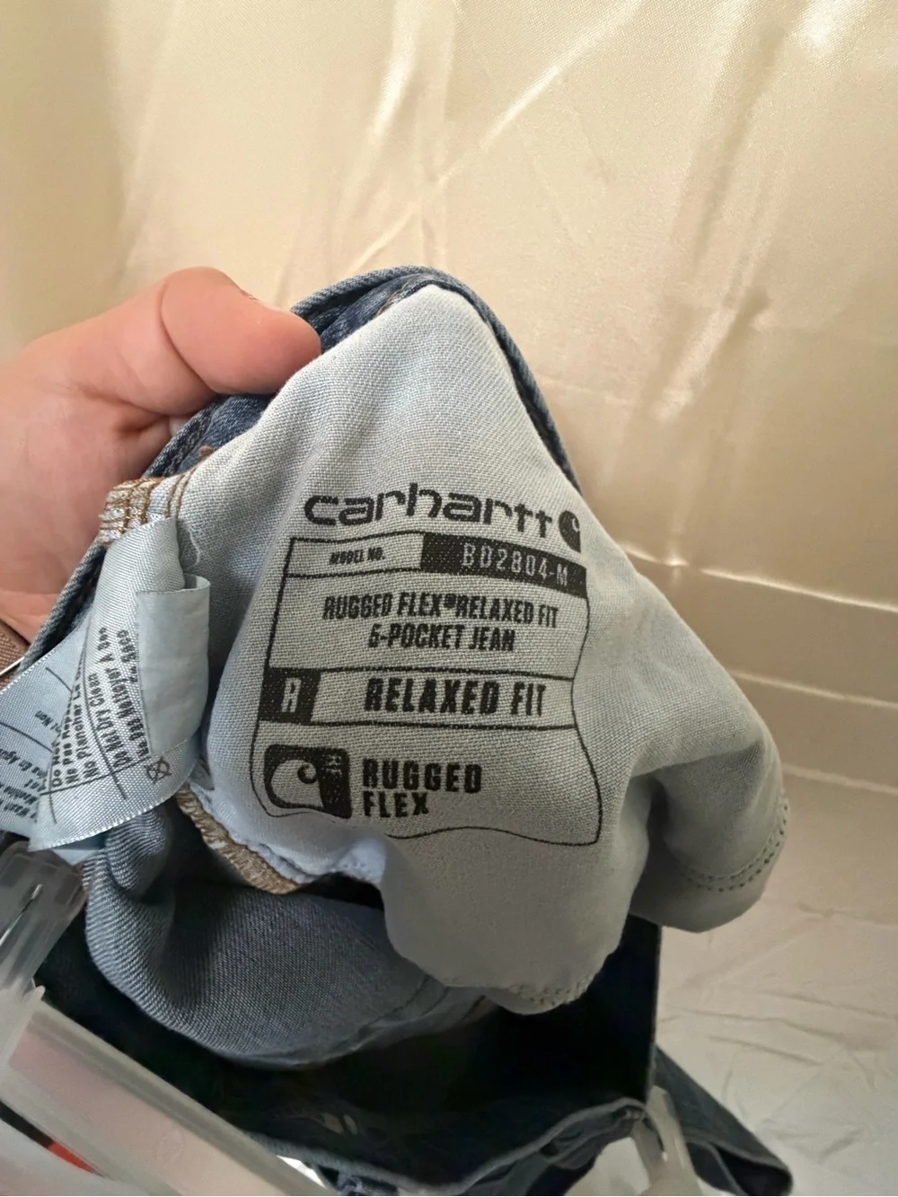 Carhartt Rugged Flex B02804 Relaxed Fit Jeans Men’s 38x36 Blue Denim Workwear